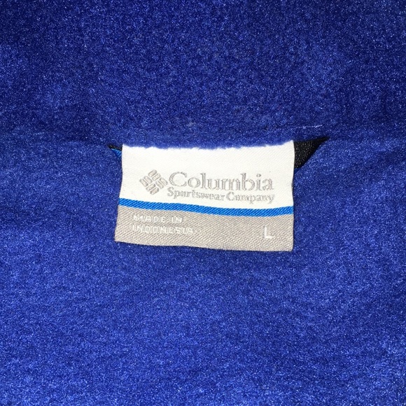 Columbia Sportswear Blue Full Zip Jacket Orange Trim Zip Pockets - Picture 4 of 10